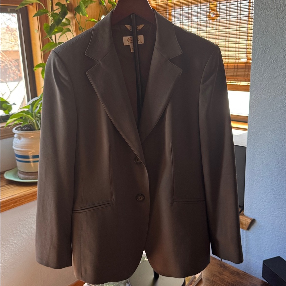 Talbots Wool Blazer Gray vintage SZ 8 academia old money sophisticated layering